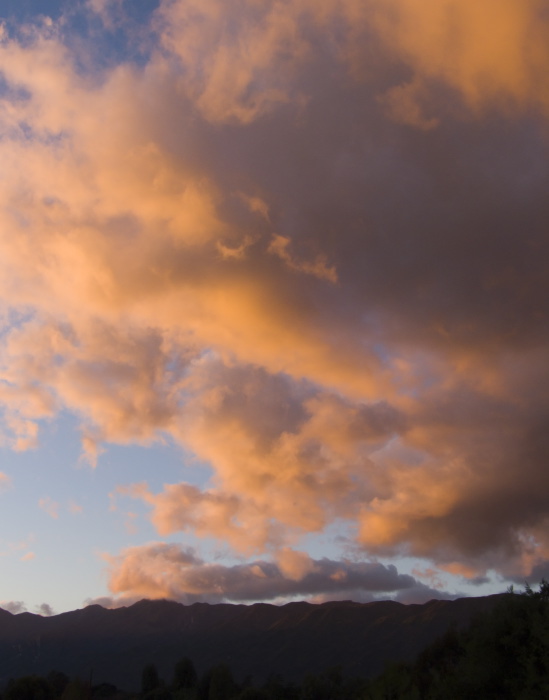 sunset mountain clouds