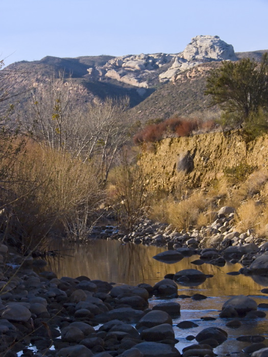 sunset river rock desert