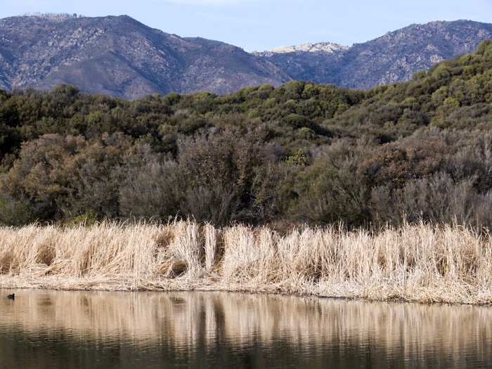 lake mountain reflection