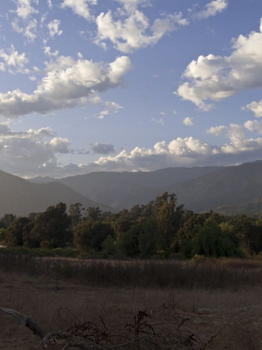 field clouds mountain