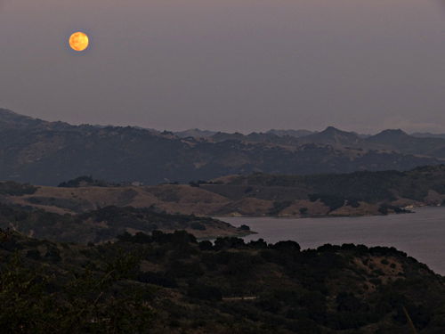 sunset moon lake
