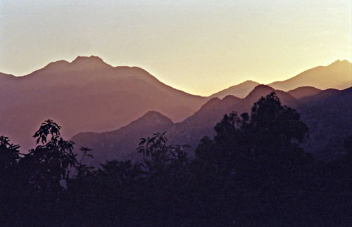 sunset silhouette mountain