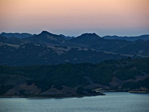 sunset lake mountain