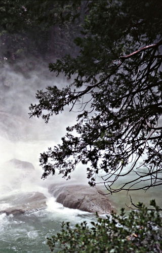waterfall silhouette