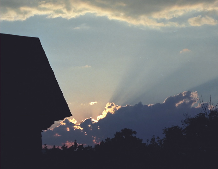 sunset silhouette building