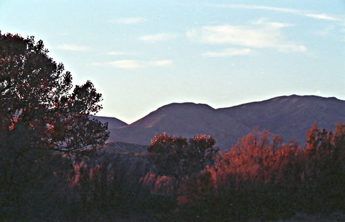 sunset silhouette mountain desert